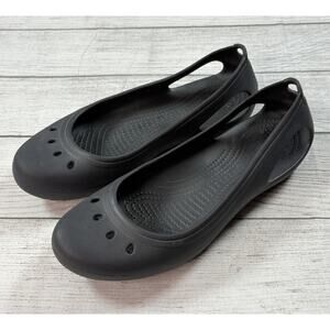 Copied - Crocs Women’s Kadee Comfort Flats Slip On Cutouts Black Size 11